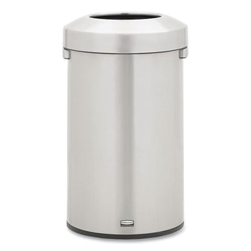 Rubbermaid® Commercial Refine Series Waste Receptacle, Round, 23 Gal, Stainless Steel, Silver freeshipping - TVN Wholesale